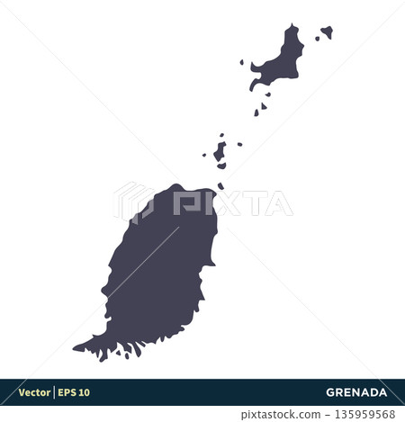 Grenada - North America Countries Map Icon Vector Logo Template Illustration Design. Vector EPS 10. Grenada - North America Countries Map Icon Vector Logo Template Illustration Design. Vector EPS 10. 135959568