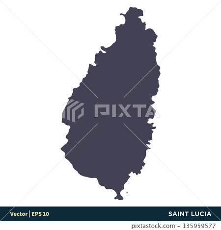 Saint Lucia - North America Countries Map Icon Vector Logo Template Illustration Design. Vector EPS 10. Saint Lucia - North America Countries Map Icon Vector Logo Template Illustration Design. Vector EPS 10. 135959577