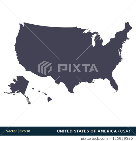 United States of America USA - North America Countries Map Icon Vector Logo Template Illustration Design. Vector EPS 10. United States of America USA - North America Countries Map Icon Vector Logo Template Illustration Design. Vector EPS 10. 135959580