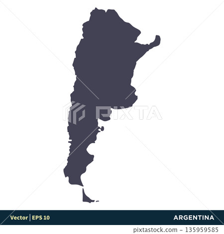 Argentina - South America Countries Map Icon Vector Logo Template Illustration Design. Vector EPS 10. 135959585