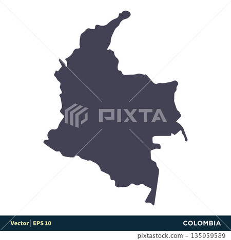 Colombia - South America Countries Map Icon Vector Logo Template Illustration Design. Vector EPS 10. Colombia - South America Countries Map Icon Vector Logo Template Illustration Design. Vector EPS 10. 135959589