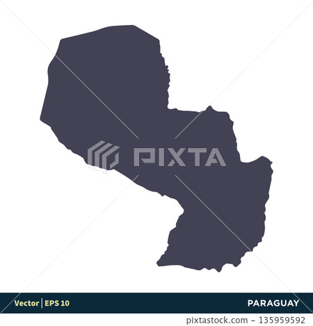 Paraguay - South America Countries Map Icon Vector Logo Template Illustration Design. Vector EPS 10. Paraguay - South America Countries Map Icon Vector Logo Template Illustration Design. Vector EPS 10. 135959592