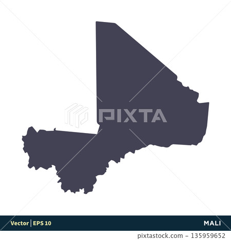 Mali - Africa Countries Map Icon Vector Logo Template Illustration Design. Vector EPS 10. 135959652