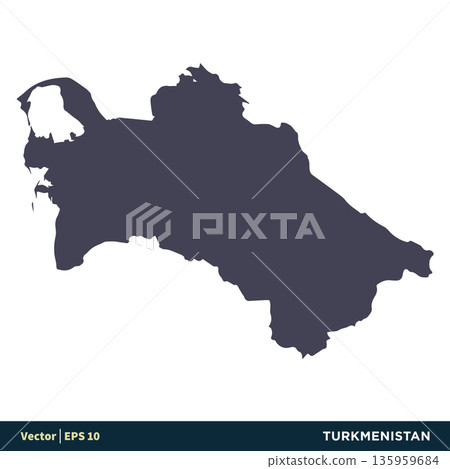 Turkmenistan - Asia Countries Map Icon Vector Logo Template Illustration Design. Vector EPS 10. Turkmenistan - Asia Countries Map Icon Vector Logo Template Illustration Design. Vector EPS 10. 135959684