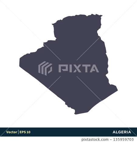 Algeria - Africa Countries Map Icon Vector Logo Template Illustration Design. Vector EPS 10. Algeria - Africa Countries Map Icon Vector Logo Template Illustration Design. Vector EPS 10. 135959703