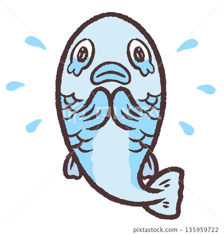 一幅魚含淚祈禱的插圖 135959722