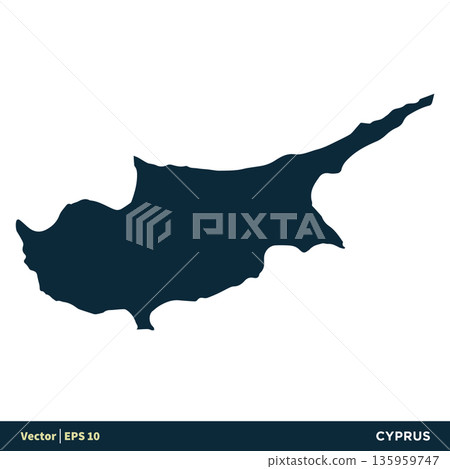 Cyprus - Europe Countries Map Vector Icon Template Illustration Design. Vector EPS 10. Cyprus - Europe Countries Map Vector Icon Template Illustration Design. Vector EPS 10. 135959747