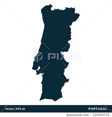 Portugal - Europe Countries Map Vector Icon Template Illustration Design. Vector EPS 10. Portugal - Europe Countries Map Vector Icon Template Illustration Design. Vector EPS 10. 135959774