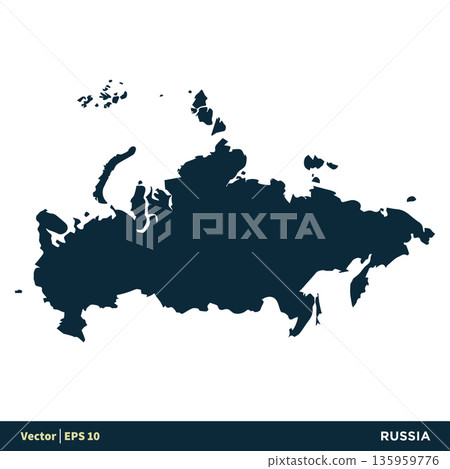 Russia - Europe Countries Map Vector Icon Template Illustration Design. Vector EPS 10. 135959776