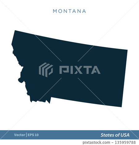 Montana - States of US Map Icon Vector Template Illustration Design. Vector EPS 10. 135959788
