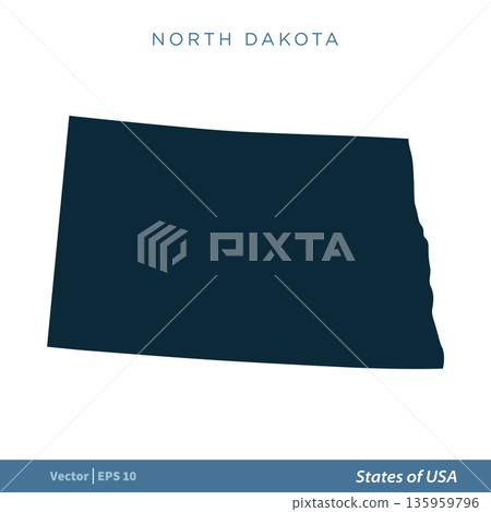 North Dakota - States of US Map Icon Vector Template Illustration Design. Vector EPS 10. North Dakota - States of US Map Icon Vector Template Illustration Design. Vector EPS 10. 135959796