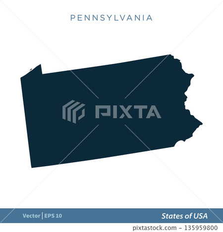 Pennsylvania - States of US Map Icon Vector Template Illustration Design. Vector EPS 10. Pennsylvania - States of US Map Icon Vector Template Illustration Design. Vector EPS 10. 135959800