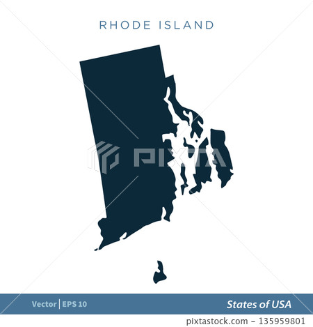 Rhode Island - States of US Map Icon Vector Template Illustration Design. Vector EPS 10. 135959801