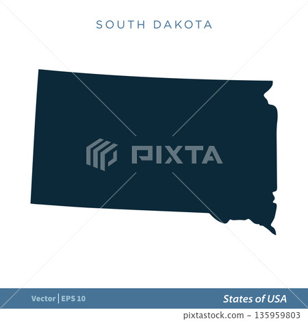South Dakota - States of US Map Icon Vector Template Illustration Design. Vector EPS 10. South Dakota - States of US Map Icon Vector Template Illustration Design. Vector EPS 10. 135959803
