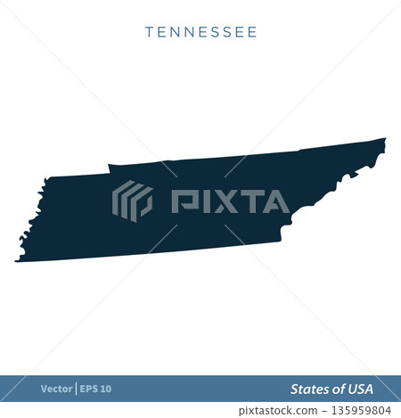 Tennessee - States of US Map Icon Vector Template Illustration Design. Vector EPS 10. 135959804