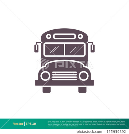 School Bus, Transportation Icon Vector Logo Template Illustration Design. Vector EPS 10. 135959892