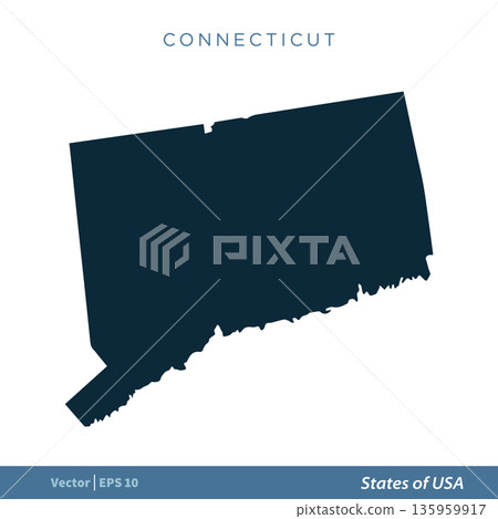 Connecticut - States of US Map Icon Vector Template Illustration Design. Vector EPS 10. Connecticut - States of US Map Icon Vector Template Illustration Design. Vector EPS 10. 135959917