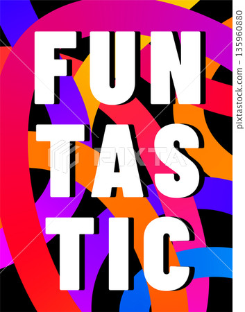 Color lines vector background. Abstract poster with colorful liquid gradient lines and motivational fun typography on black backdrop. Modern art pattern, energy, vibrant design, party and inspiration Color lines vector background. Abstract poster with colorful liquid gradient lines and motivational fun typography on black backdrop. Modern art pattern, energy, vibrant design, party and inspiration 135960880