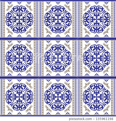 Azulejos portuguese azulejos ceramic tile seamless pattern. Cerulean ethnic background. Geometric Moroccan Seamless Pattern. Moroccan azulejo, majolica tile,Talavera, Damask, Mediterranean ceramic Azulejos portuguese azulejos ceramic tile seamless pattern. Cerulean ethnic background. Geometric Moroccan Seamless Pattern. Moroccan azulejo, majolica tile,Talavera, Damask, Mediterranean ceramic 135961198