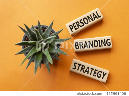 Personal Branding Strategy symbol. Wooden blocks with words Personal Branding Strategy. Beautiful orange background with succulent plant. Business concept. Copy space. Personal Branding Strategy symbol. Wooden blocks with words Personal Branding Strategy. Beautiful orange background with succulent plant. Business concept. Copy space. 135961406