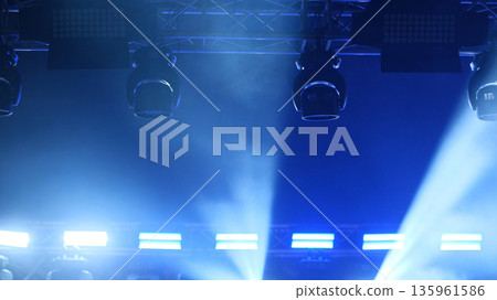 Celling Spotlights Illuminating Concert Stage 135961586