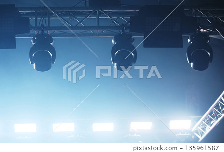 Celling Spotlights Illuminating Concert Stage 135961587