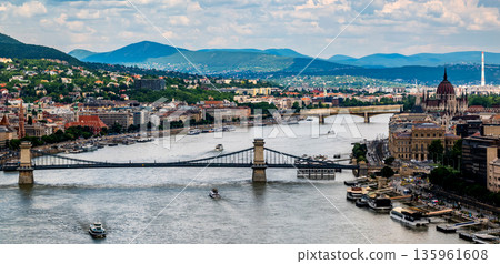 Amazing Panorama Of Budapest Main Sights Amazing Panorama Of Budapest Main Sights 135961608