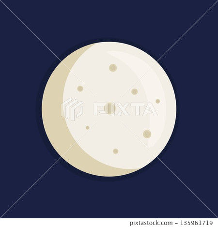 Minimal full moon illustration for astronomy, space themes, night 135961719