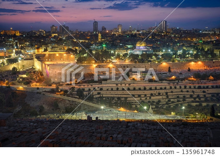 Jerusalem and Sunset Jerusalem and Sunset 135961748