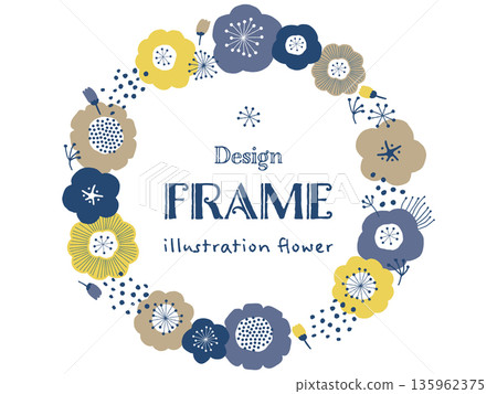 hand drawn floral frame 135962375