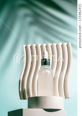A frosted dropper bottle of facial serum A frosted dropper bottle of facial serum 135962455