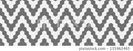 Seamless Hexagon Tile Honeycomb Pattern With Gray Blocks 135962465