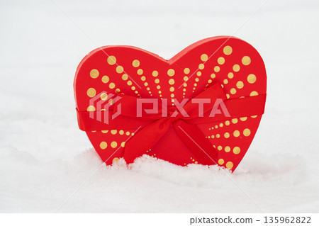 red hearts on the snow= red hearts on the snow= 135962822
