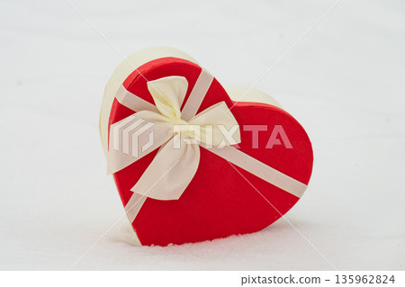 red hearts on the snow red hearts on the snow 135962824