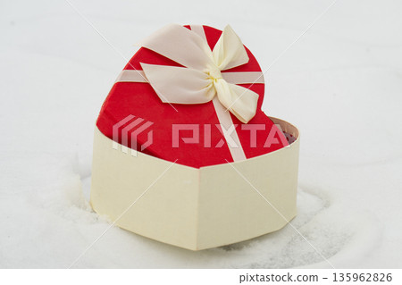 red hearts on the snow red hearts on the snow 135962826