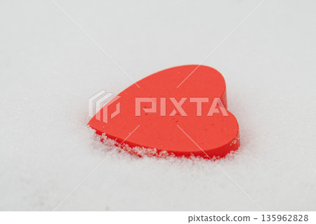 red hearts on the snow= red hearts on the snow= 135962828