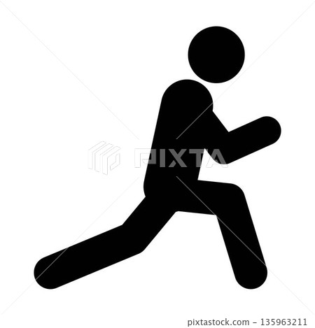 Stretching iconpictogram representing warm up exercise, flexibility, body movement, and physical preparation Stretching iconpictogram representing warm up exercise, flexibility, body movement, and physical preparation 135963211