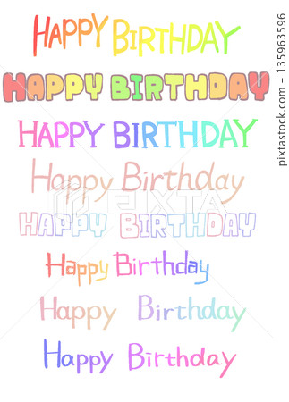 Happy Birthday Colorful Pop Letter Set Handwritten Birthday Material Happy Birthday Colorful Pop Letter Set Handwritten Birthday Material 135963596