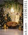Cozy Christmas Atmosphere with Warm Lights and Festive Holiday Decor 135963931
