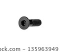 Black Countersunk Hex Socket Screw Isolated on White Background 135963949