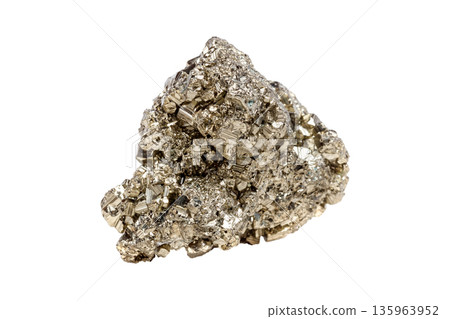Glistening Pyrite Gemstone with Cubic Shape 135963952