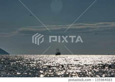 Sea waves off the coast near Vlora, Albania, August 2025. 135964083