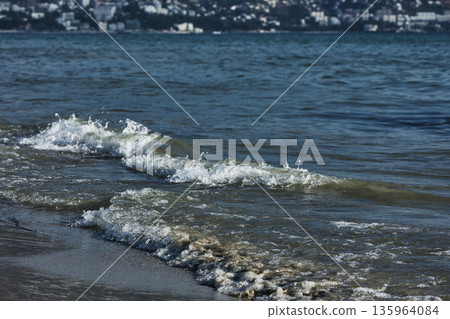 Sea waves off the coast near Vlora, Albania, August 2025. Sea waves off the coast near Vlora, Albania, August 2025. 135964084