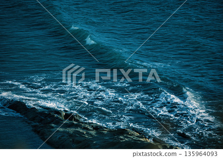 Sea waves off the coast near Vlora, Albania, August 2025. 135964093