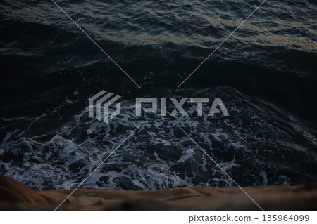 Sea waves off the coast near Vlora, Albania, August 2025. 135964099