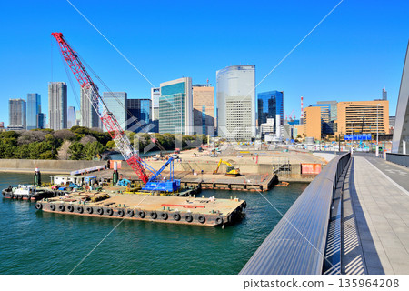 隅田川 築地市場舊址正在進行重建 築地橋 135964208