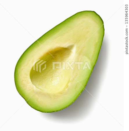 fresh raw avocado isolated on white background fresh raw avocado isolated on white background 135964303