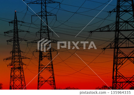 The sky before dawn and the tower 135964335