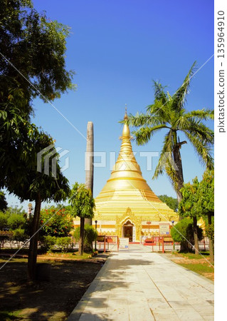 Myanmar Temple in Lumbini, Nepal 1 135964910