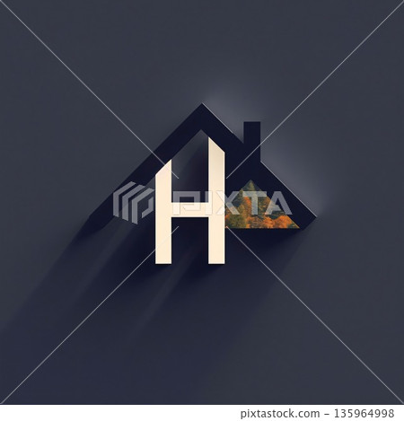 Illustration of the letter H in the shape of a house. Illustration of the letter H in the shape of a house. 135964998